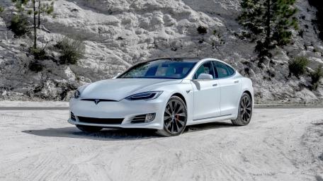 Tesla Model S Elegance in Nature wallpaper