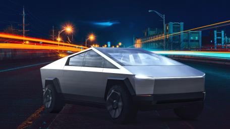 Futuristic Truck Cruising on Highway wallpaper