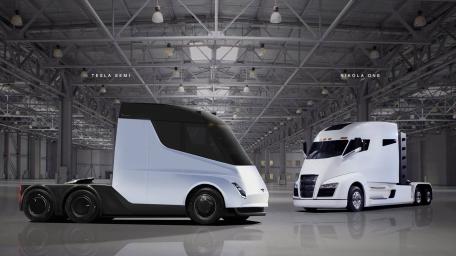 Tesla Semi in a Futuristic Warehouse wallpaper