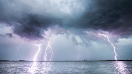 Electric Storm Over the Lake wallpaper