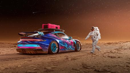 Porsche Adventure on Mars wallpaper