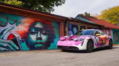 Urban Artistry Meets Futuristic Drive wallpaper