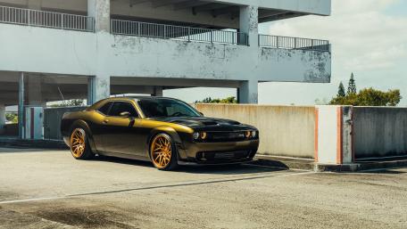 Sleek Muscle Car Dominates the Parking Lot wallpaper