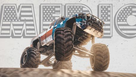Epic Monster Truck in Action with American Flair wallpaper