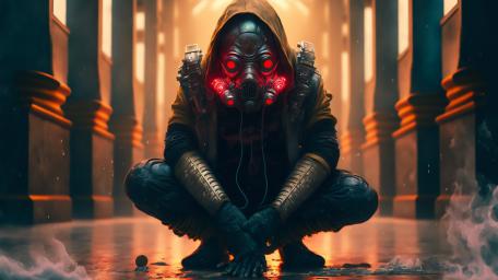 Mysterious Figure in a Post-Apocalyptic World wallpaper