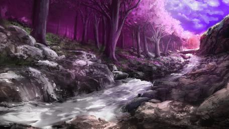Mystic River Flow Through Enchanted Forest wallpaper