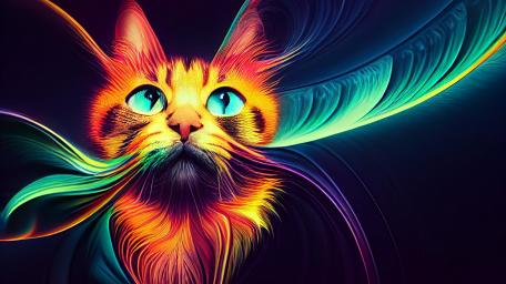 Vivid Feline Fantasy wallpaper