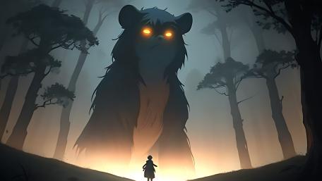 Encounter in the Mystic Forest wallpaper