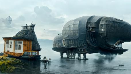 Surreal Floating Architecture wallpaper