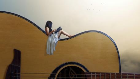 Serenade of Solitude on Strings wallpaper