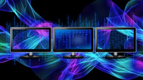 Futuristic Data Flow Abstract Wallpaper wallpaper