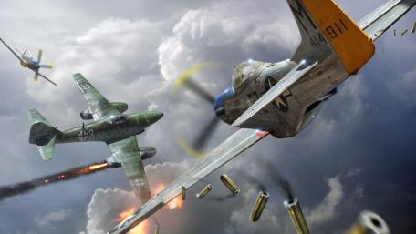 Aerial Combat Between Legends of WWII wallpaper