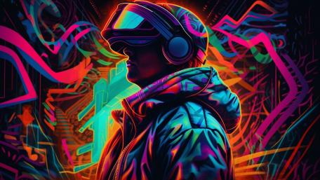 Vibrant Cyberpunk Dreamscape wallpaper