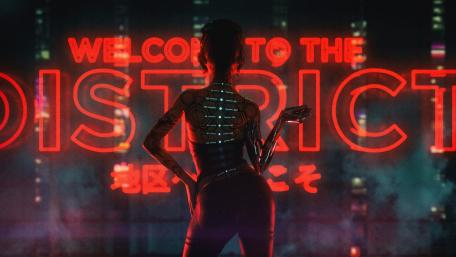Cyberpunk Nightlife Ambiance wallpaper