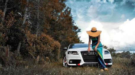 Serene Escape by a Luxury Car wallpaper