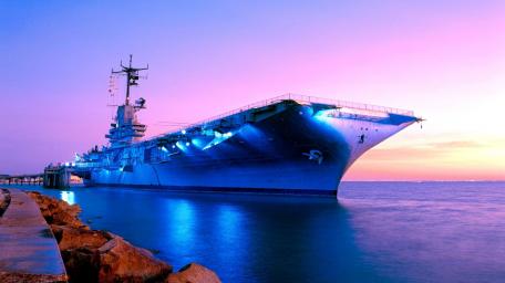 Navy Battleship at Dusk wallpaper