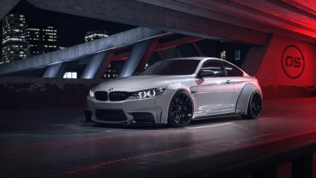 Sleek BMW Powerhouse at Nighttime Urban Scene wallpaper