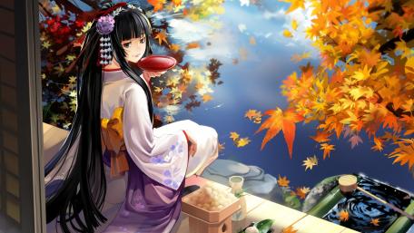 Autumn Serenity in Traditional Elegance wallpaper