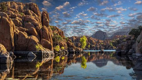 Majestic Rocky Landscape from Watson Lake wallpaper