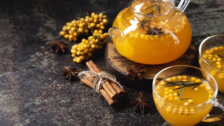 Cozy Autumn Sea Buckthorn Tea Time wallpaper