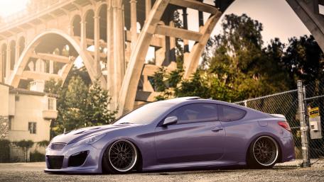 Sleek Hyundai Genesis Under the Bridge wallpaper
