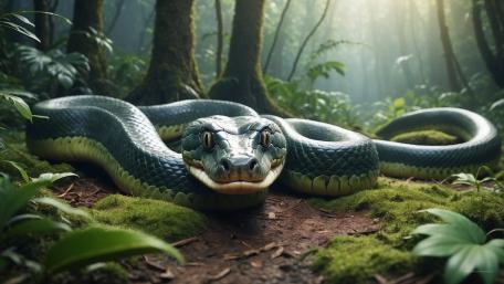 Mystic Serpent in the Enchanted Forest wallpaper
