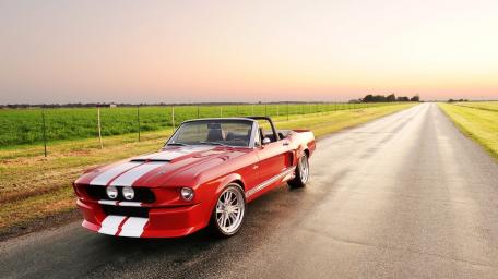 Classic Ford Mustang Muscle Car Sunset Drive wallpaper