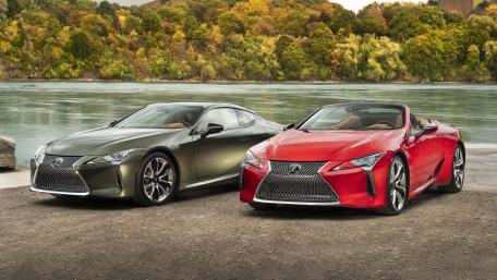 Sleek Lexus Convertibles by the Water wallpaper