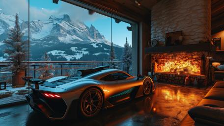 Mountain Retreat with a Touch of Luxury wallpaper