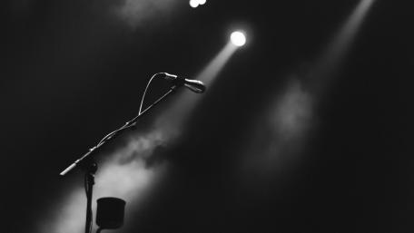 Solo Spotlight on Stage Microphone wallpaper