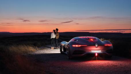Sleek Renault Trezor at Twilight Scene wallpaper