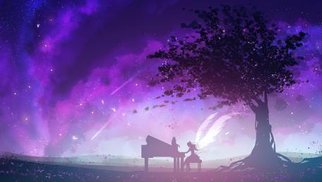 Stellar Sonata under Cosmic Skies wallpaper