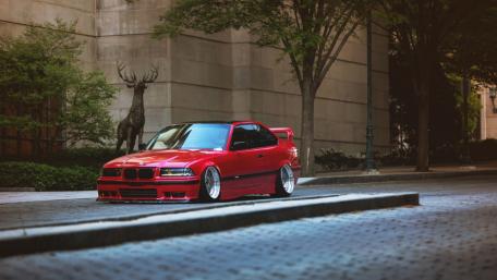 BMW on a road wallpaper