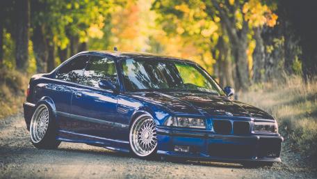 BMW on a smal road wallpaper