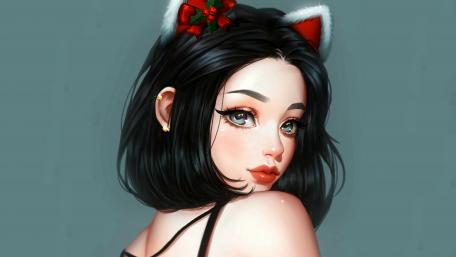 Festive Feline Elegance wallpaper