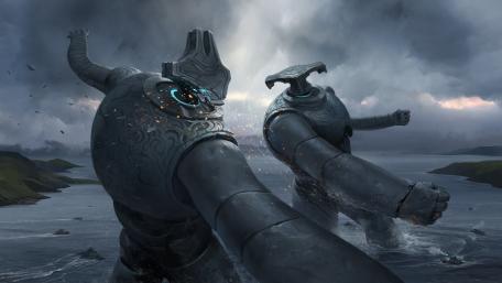 Majestic Ocean Guardians Stand Tall wallpaper