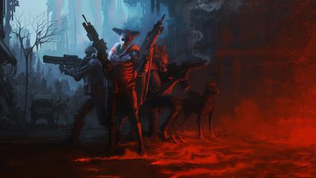 Futuristic Warrior in a Dystopian Wasteland wallpaper