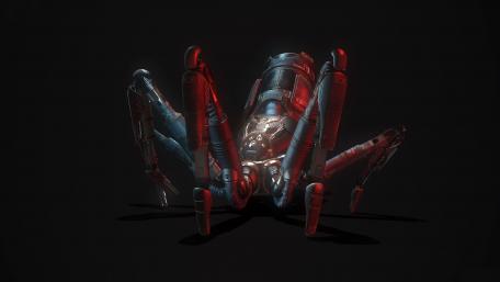 Mechanoid giant web wallpaper