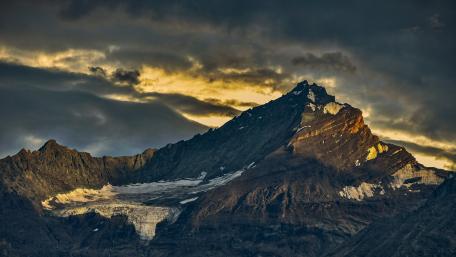 Majestic Grivola Mountain at Sunset Glow wallpaper