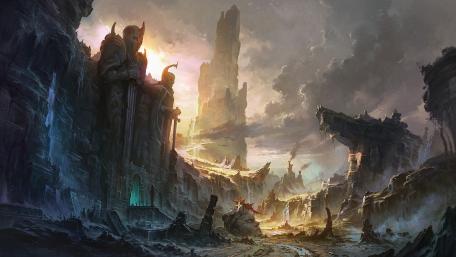 Mystic Ruins at Sunset wallpaper