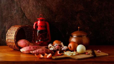 Rustic Kitchen Still Life wallpaper