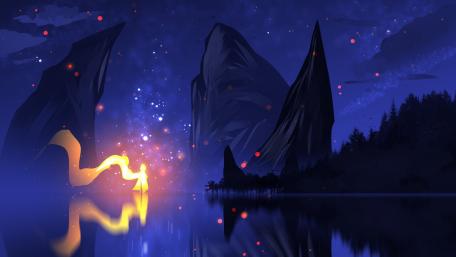 Mystical Nocturnal Encounter wallpaper