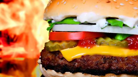 Sizzling Burger Delight wallpaper
