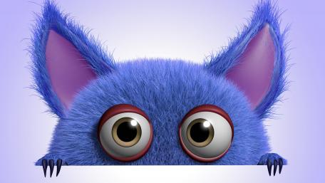 Peekaboo Fluffy Creature wallpaper