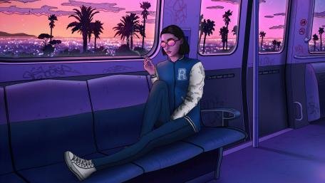 Sunset Ride Through Graffiti City wallpaper