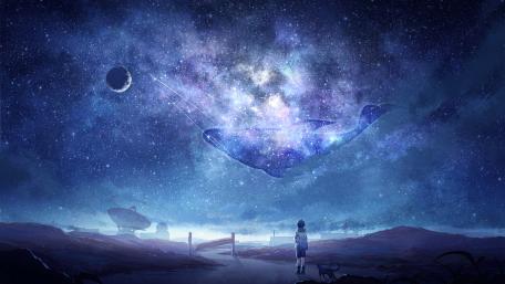 Stargazer's Dreamy Nighttime Adventure wallpaper