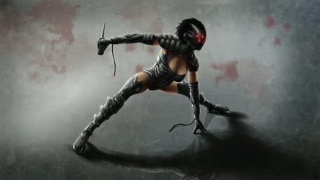 Futuristic Warrior in Action wallpaper