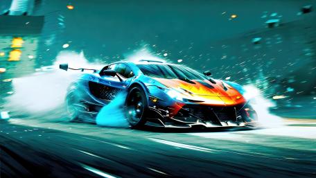 Blazing Speed through Urban Dreamscape wallpaper