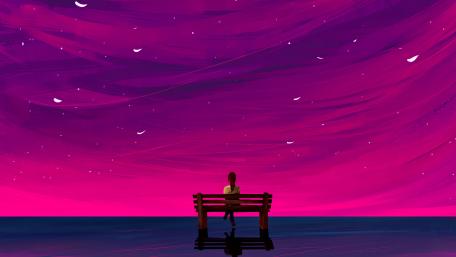 Serenity Under a Magenta Sky wallpaper