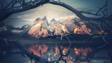 Mystic Cordillera Del Paine Reflections wallpaper